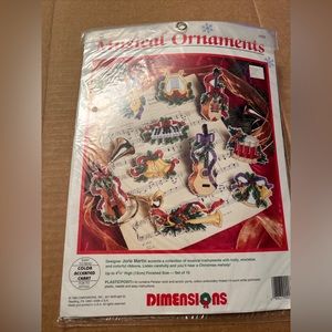 Vintage Dimensions "Musical Ornaments" OOP #9088 Plastic Canvas NEW 1993